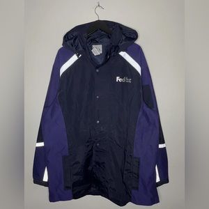 Vintage Stan Herman Fedex Reflective Jacket Hoodie Long Delivery Coat Size 2XL